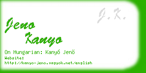 jeno kanyo business card
